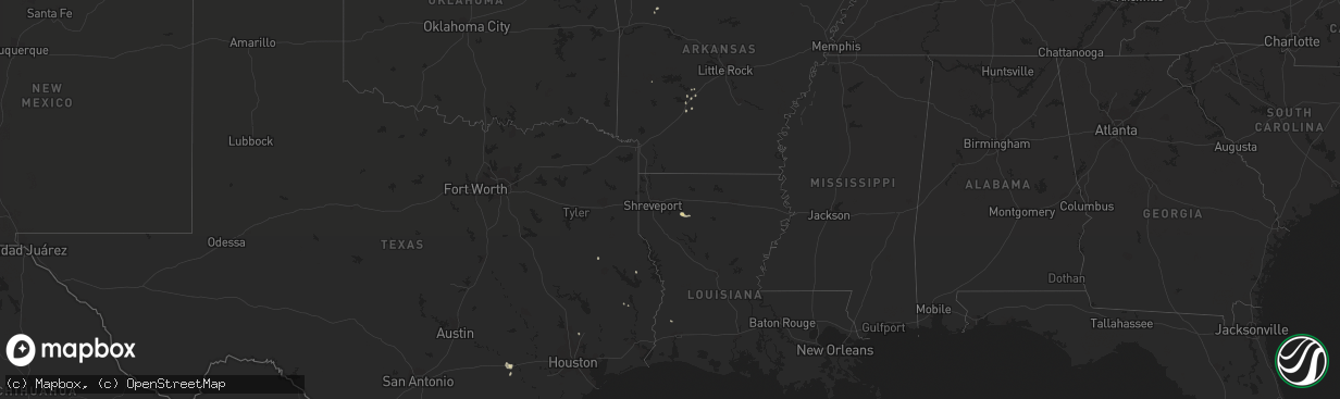 Hail map in Arkansas on September 4, 2020