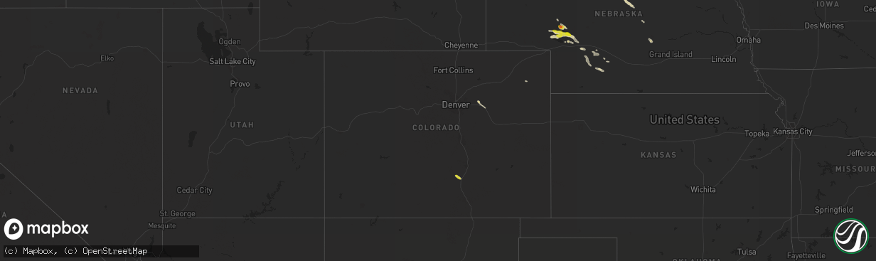 Hail map in Colorado on September 4, 2021