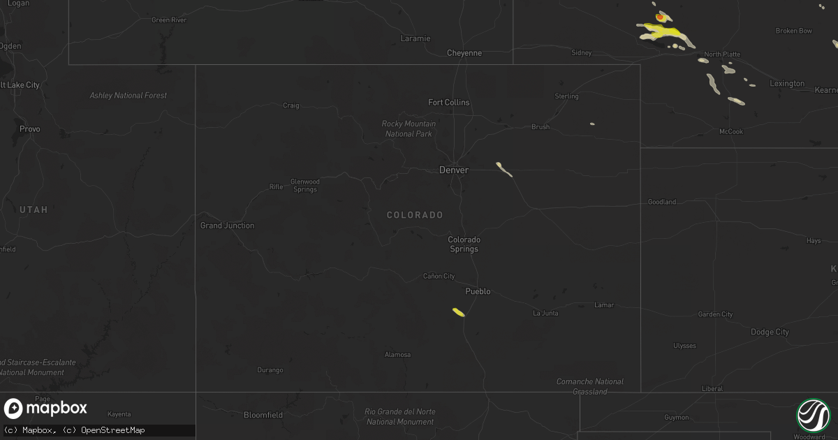 Hail map in Colorado on September 4, 2021