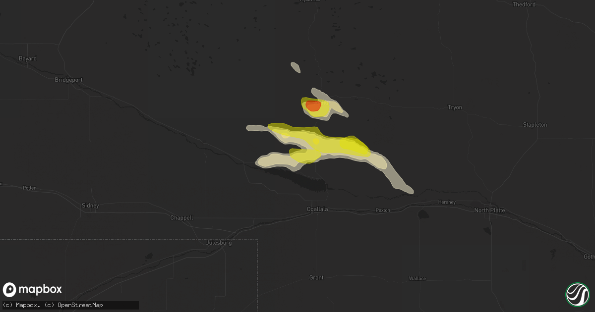 Hail map in Lemoyne, NE on September 4, 2021