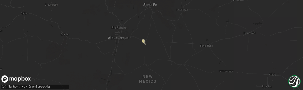 Hail map in Moriarty, NM on September 4, 2021