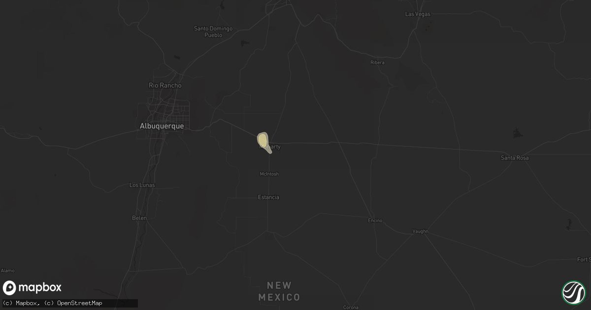 Hail map in Moriarty, NM on September 4, 2021