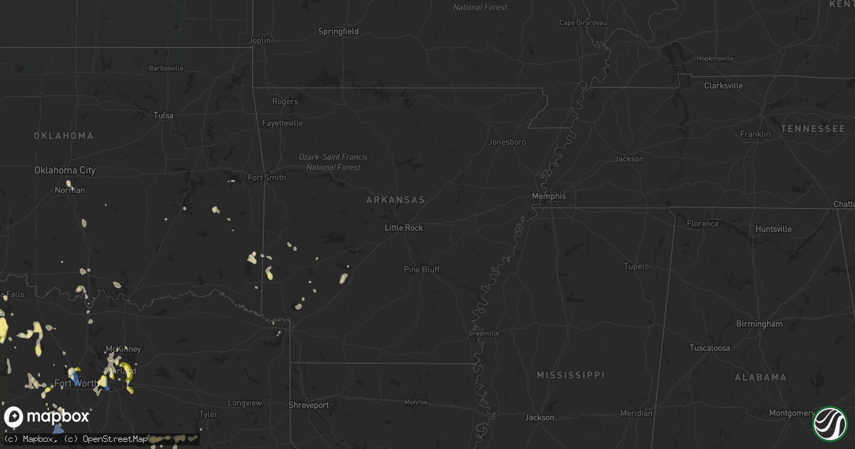 Hail map in Arkansas on September 4, 2022