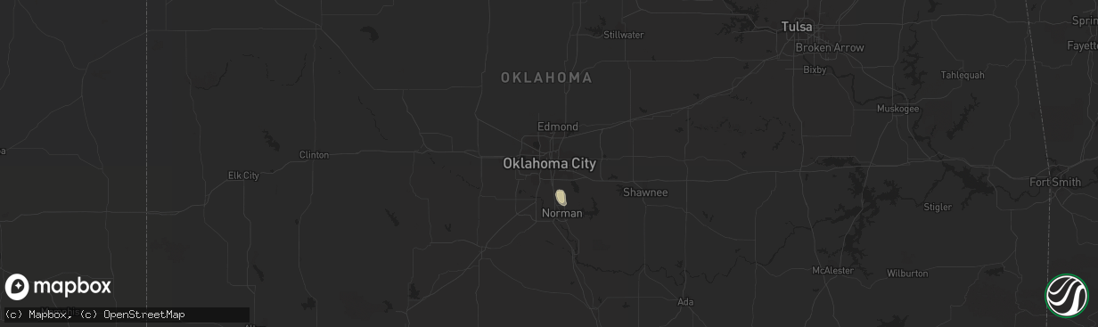 Hail map in Oklahoma City, OK on September 4, 2022