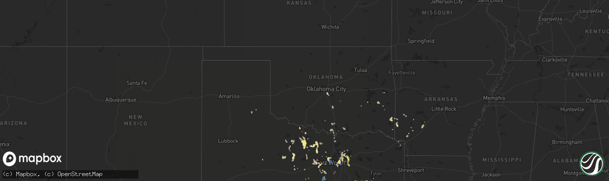 Hail map in Oklahoma on September 4, 2022