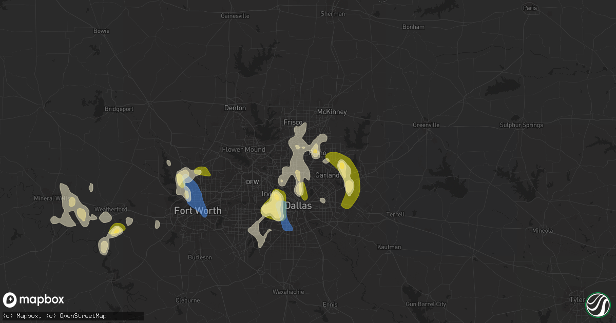 Hail map in Richardson, TX on September 4, 2022
