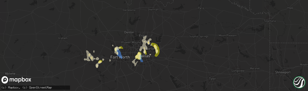 Hail map in Sachse, TX on September 4, 2022