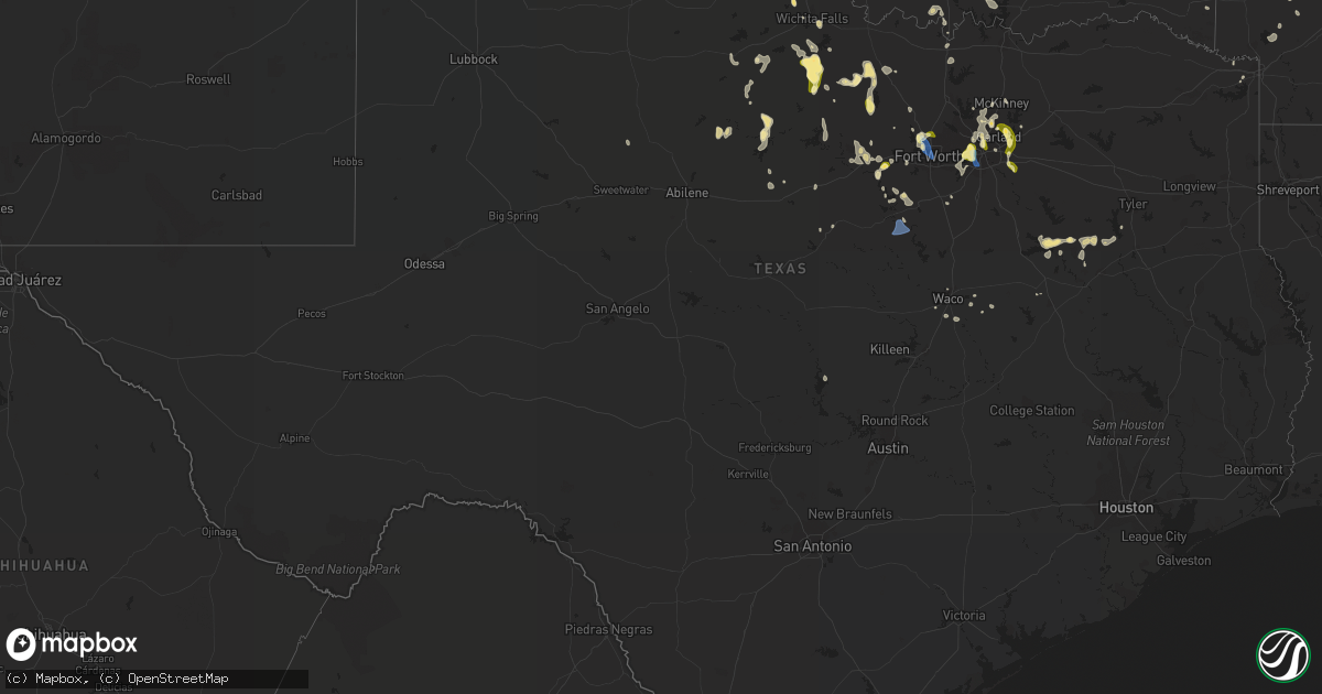 Hail map in Texas on September 4, 2022