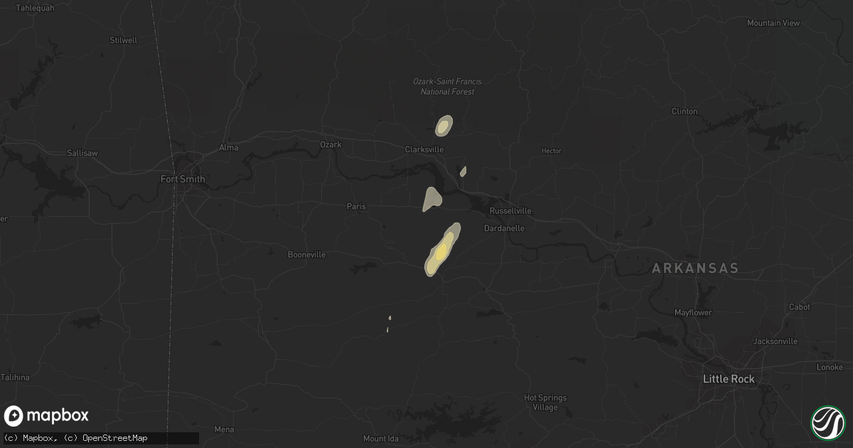 Hail map in Bluffton, AR on September 4, 2023