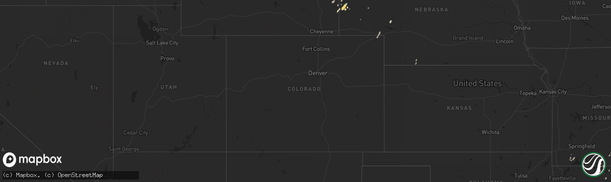 Hail map in Colorado on September 4, 2023
