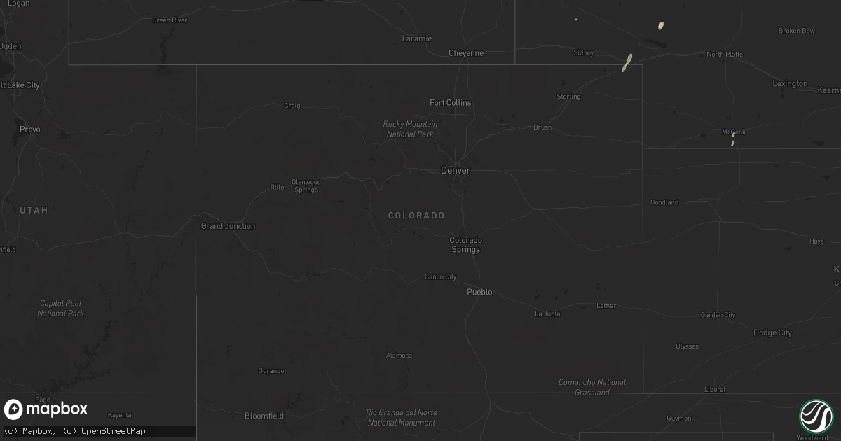 Hail map in Colorado on September 4, 2023