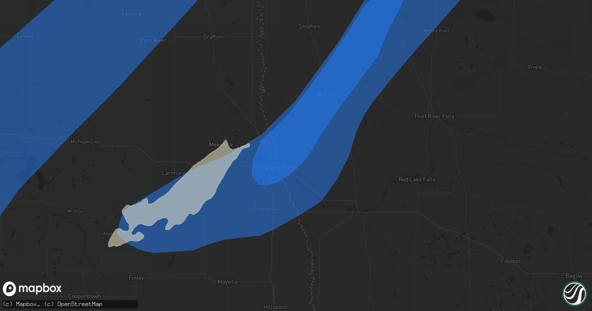 Hail map in East Grand Forks, MN on September 4, 2023