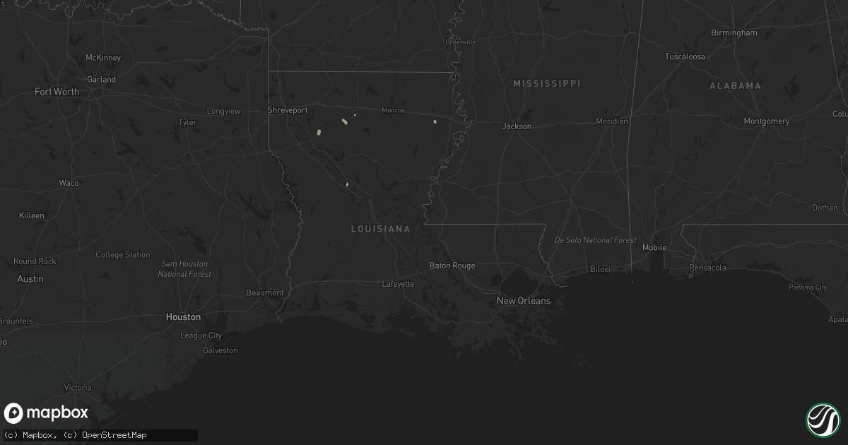 Hail map in Louisiana on September 4, 2023