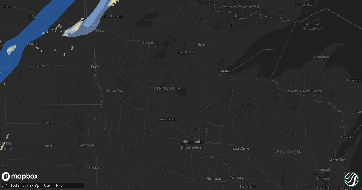 Hail map in Minnesota on September 4, 2023