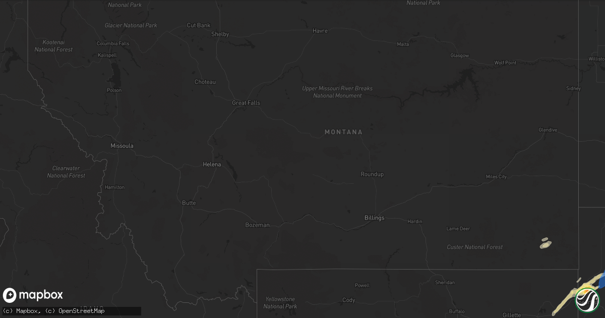 Hail map in Montana on September 4, 2023