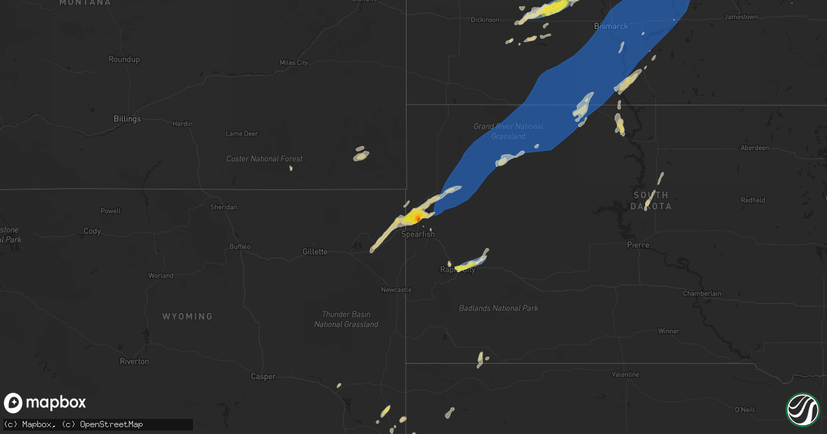 Hail map on September 4, 2023