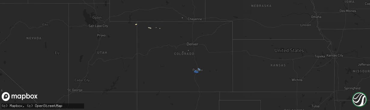 Hail map in Colorado on September 4, 2024