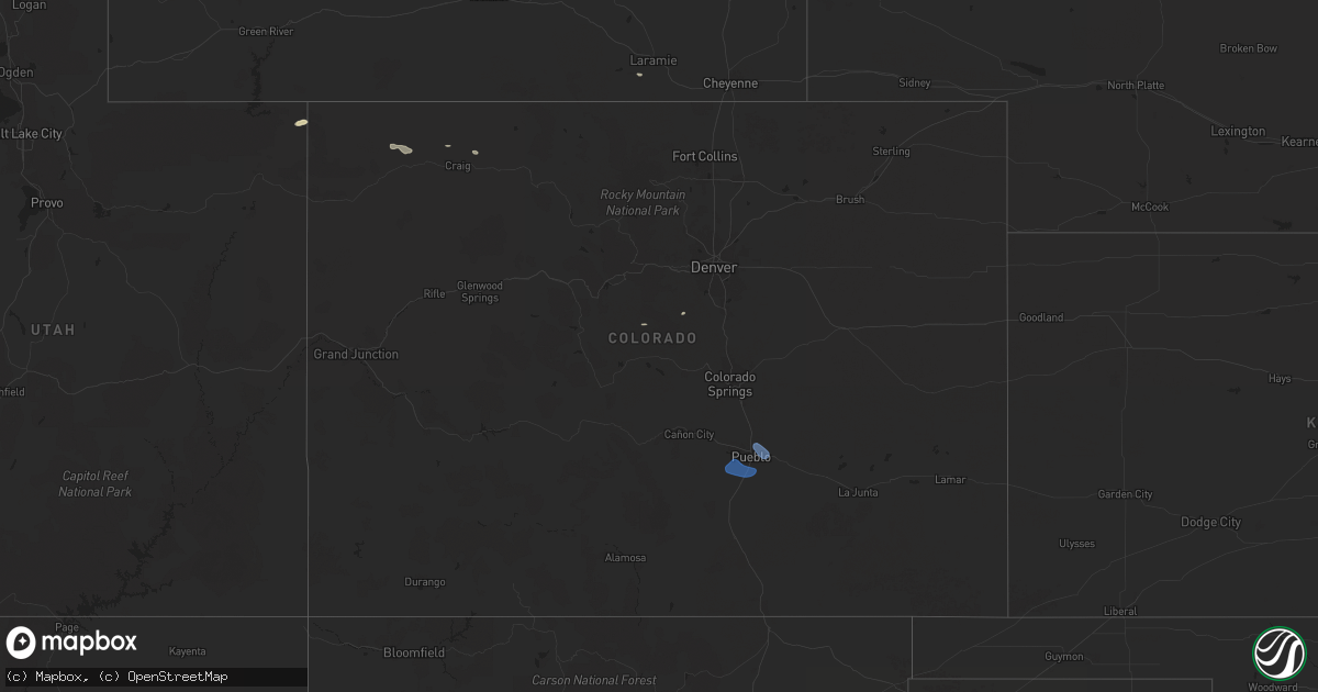 Hail map in Colorado on September 4, 2024
