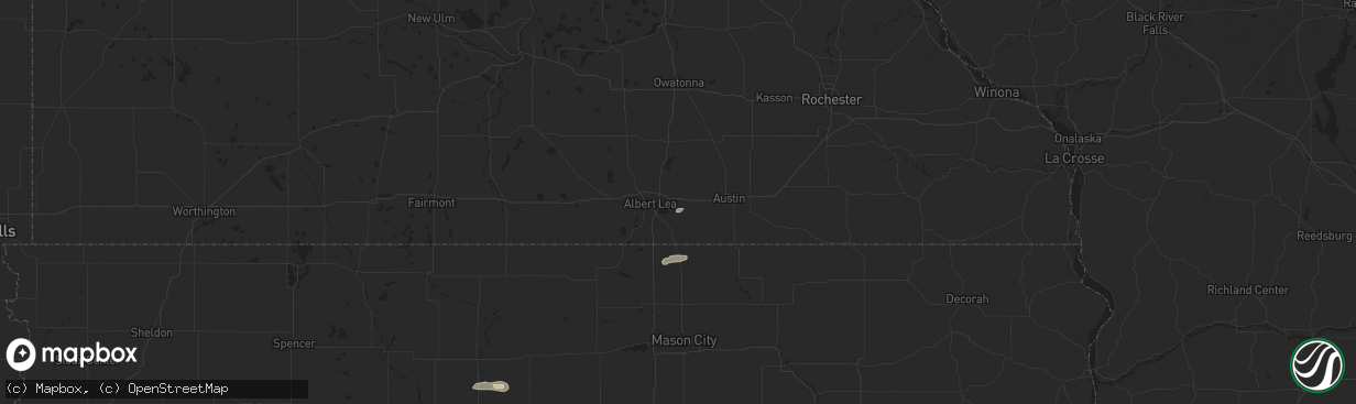 Hail map in Hayward, MN on September 4, 2024