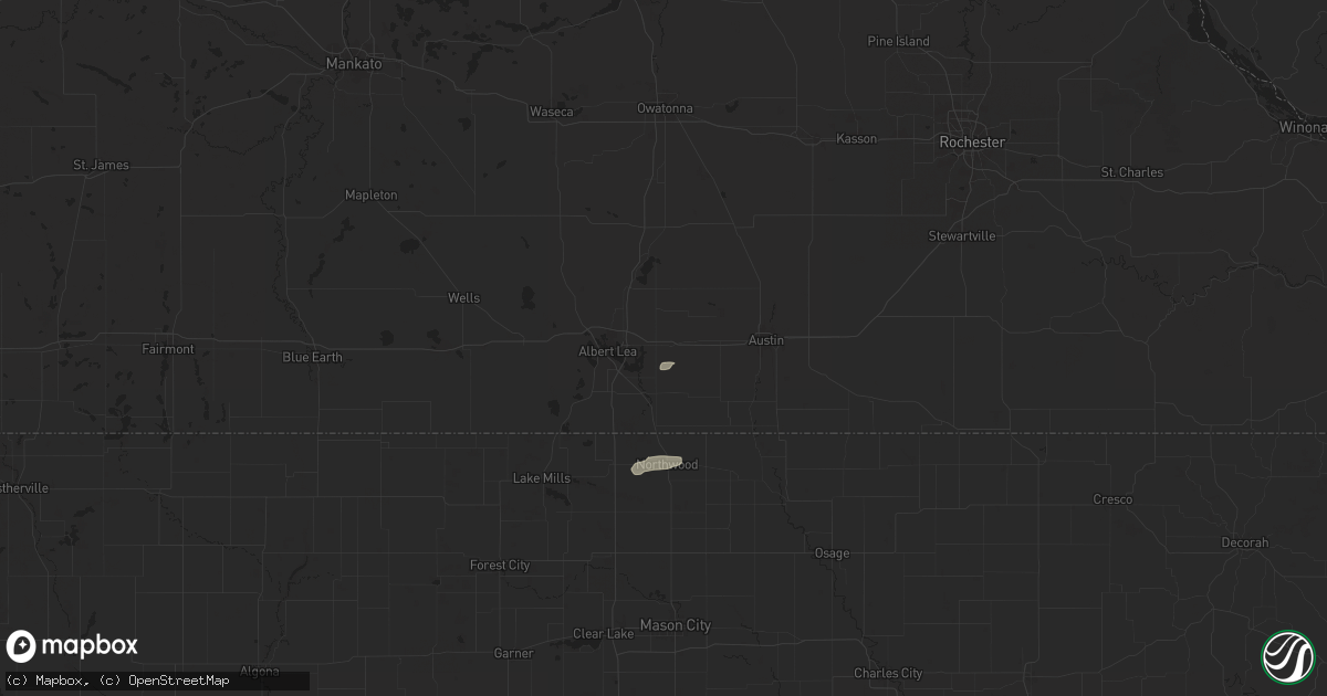 Hail map in Hayward, MN on September 4, 2024