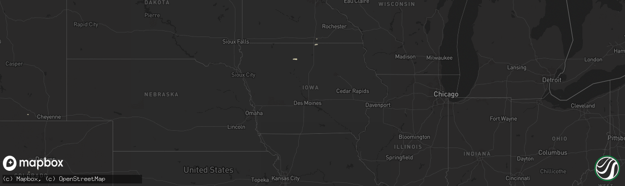 Hail map in Iowa on September 4, 2024