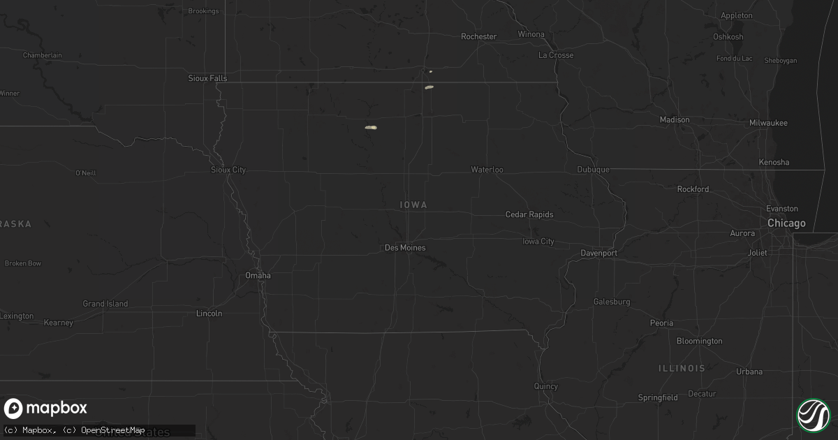 Hail map in Iowa on September 4, 2024