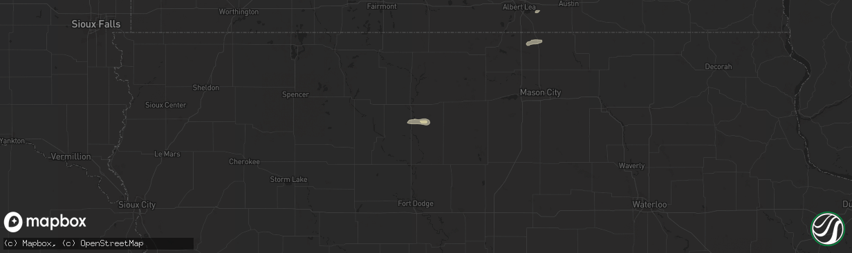 Hail map in Lu Verne, IA on September 4, 2024