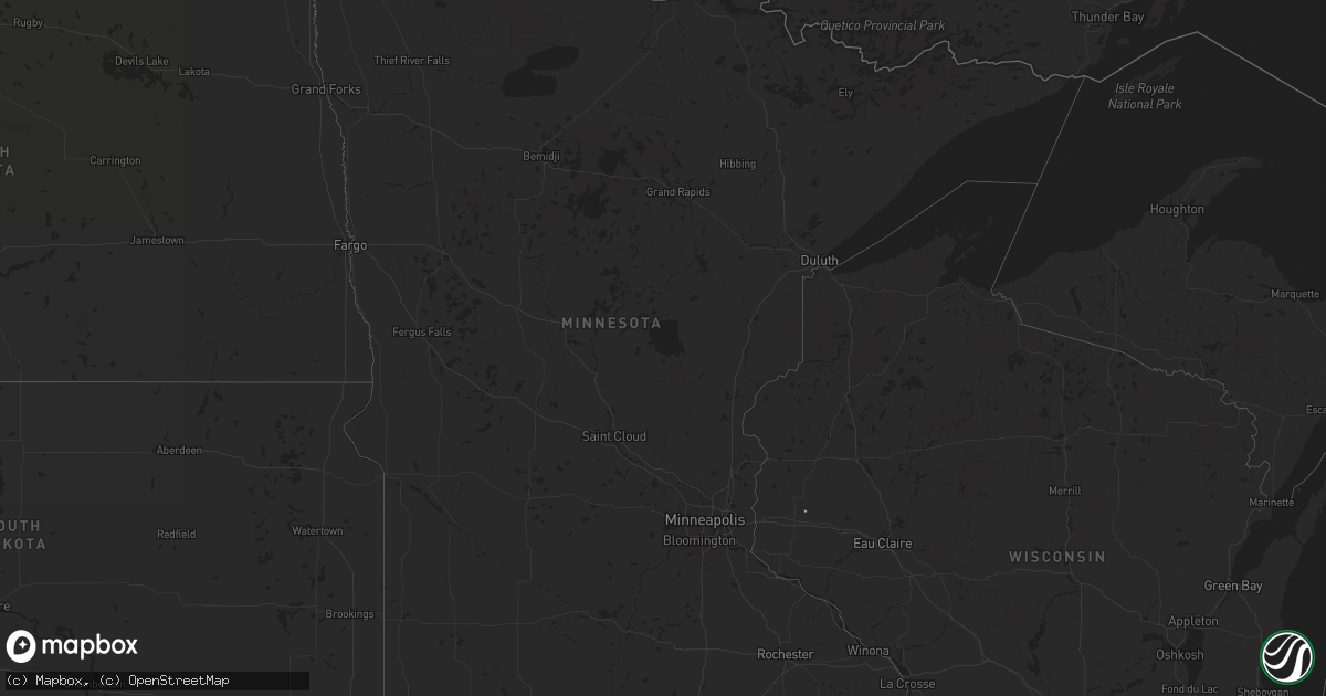 Hail map in Minnesota on September 4, 2024