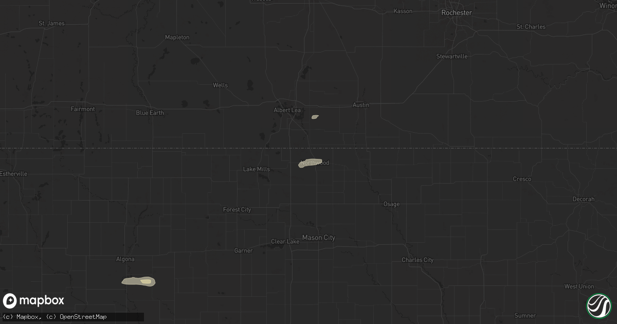 Hail map in Northwood, IA on September 4, 2024