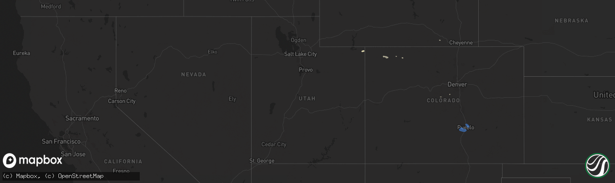 Hail map in Utah on September 4, 2024