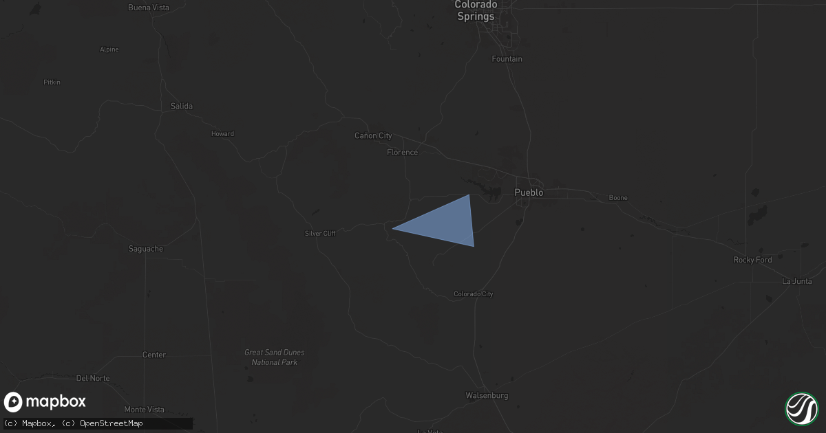 Hail map in Wetmore, CO on September 4, 2024