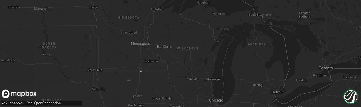 Hail map in Wisconsin on September 4, 2024