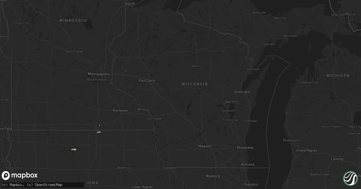 Hail map in Wisconsin on September 4, 2024