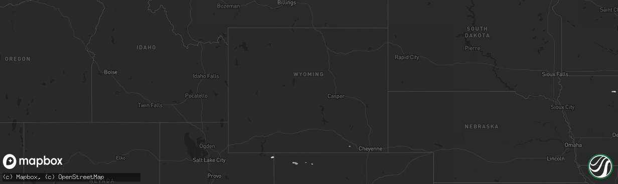 Hail map in Wyoming on September 4, 2024