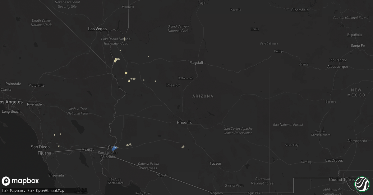 Hail map in Arizona on September 4, 2025