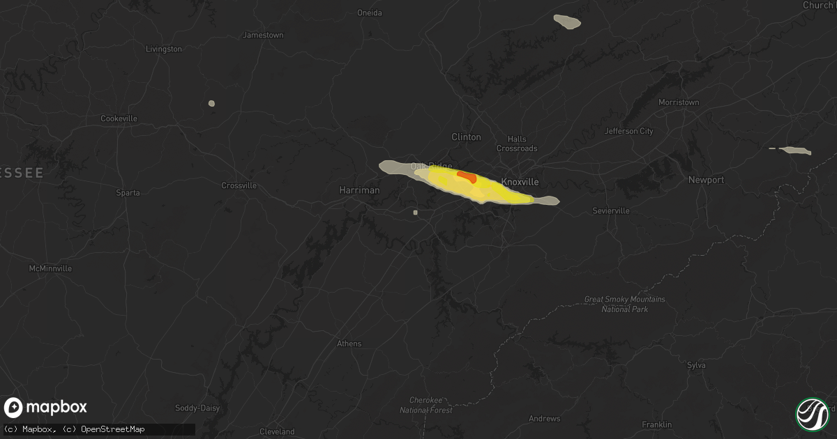 Hail map in Lenoir City, TN on September 4, 2025