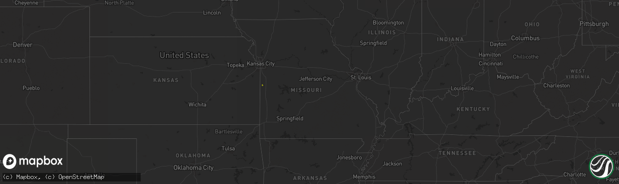 Hail map in Missouri on September 4, 2025