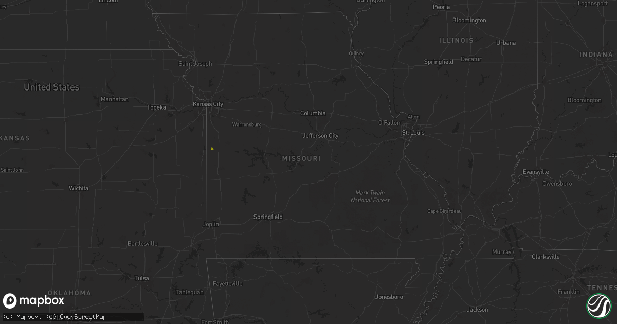 Hail map in Missouri on September 4, 2025