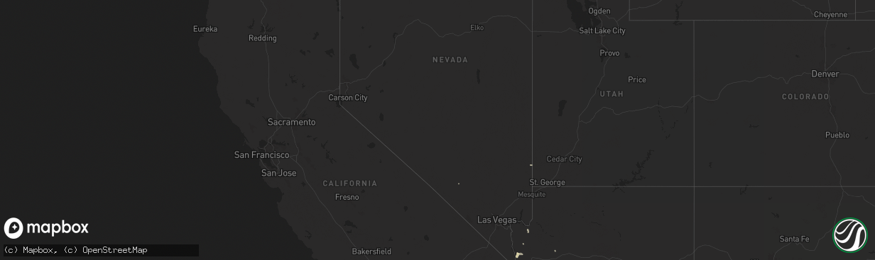 Hail map in Nevada on September 4, 2025