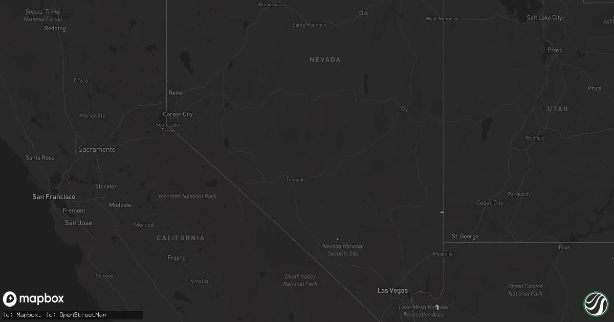Hail map in Nevada on September 4, 2025