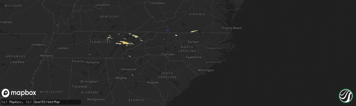 Hail map in North Carolina on September 4, 2025