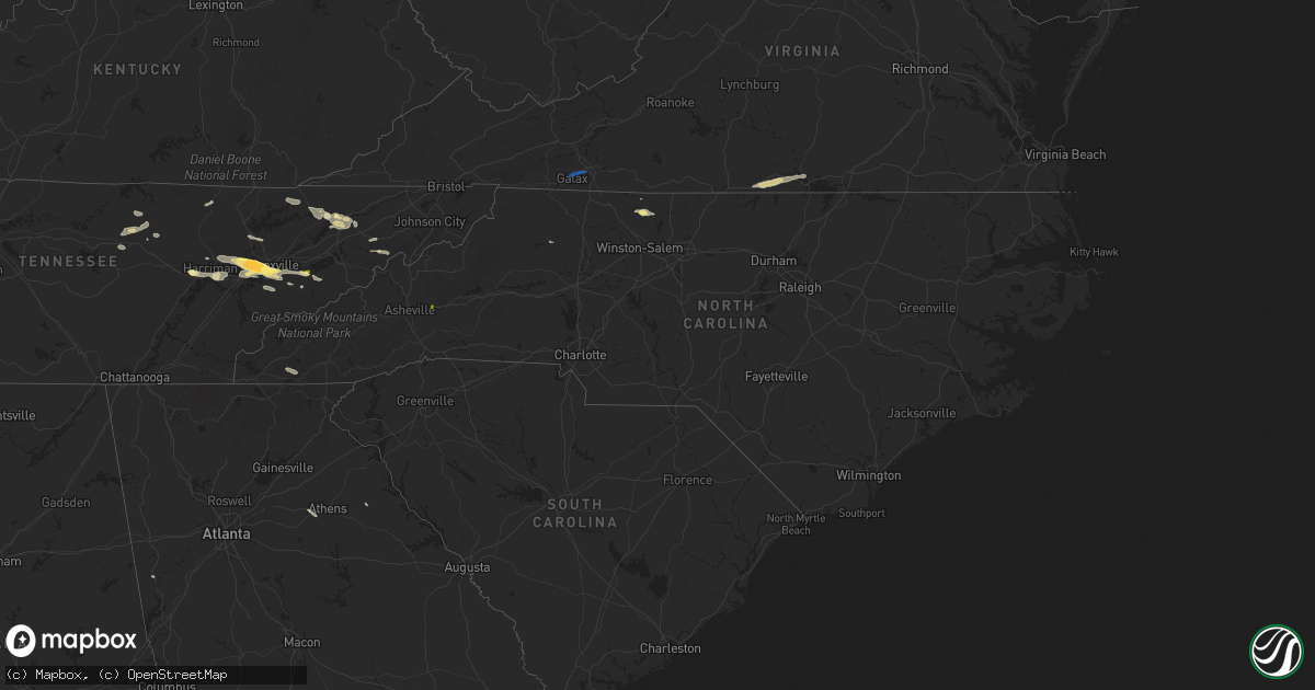 Hail map in North Carolina on September 4, 2025