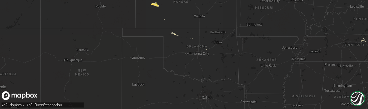 Hail map in Oklahoma on September 4, 2025