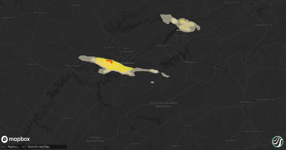 Hail map in Seymour, TN on September 4, 2025