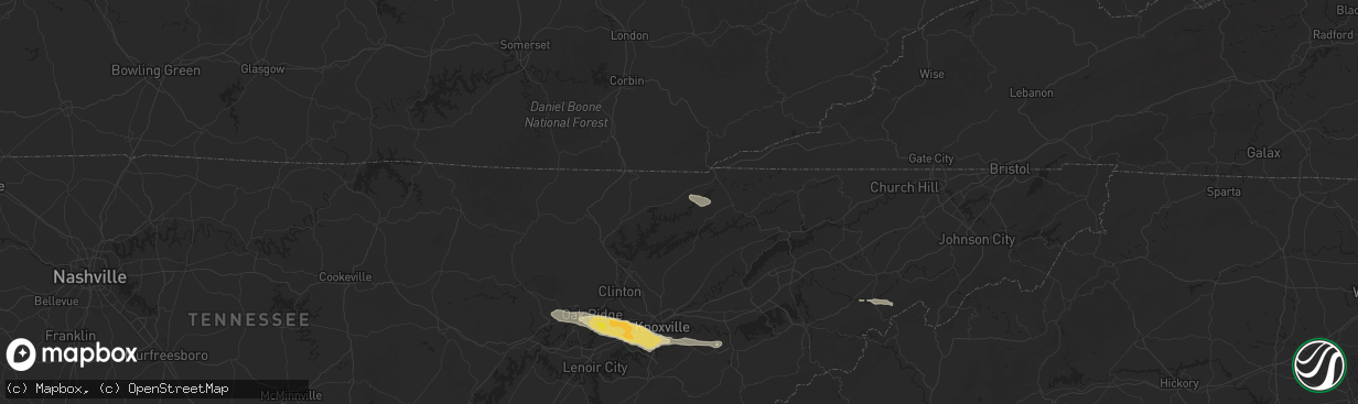 Hail map in Speedwell, TN on September 4, 2025