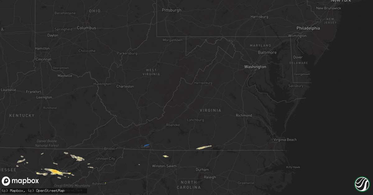 Hail map in Virginia on September 4, 2025