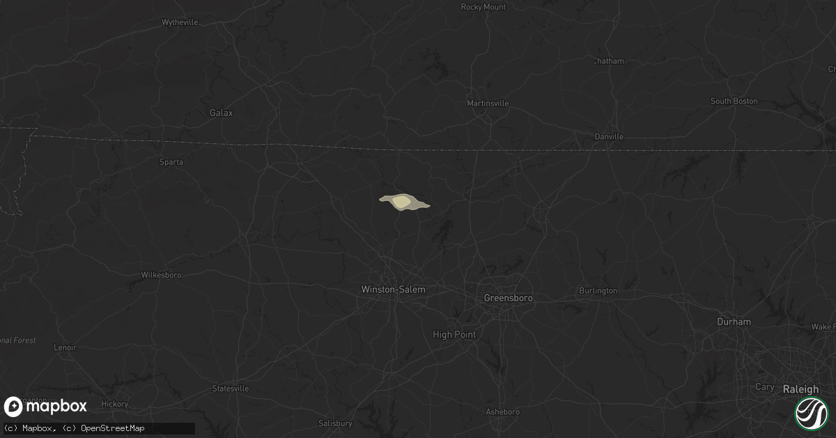 Hail map in Walnut Cove, NC on September 4, 2025