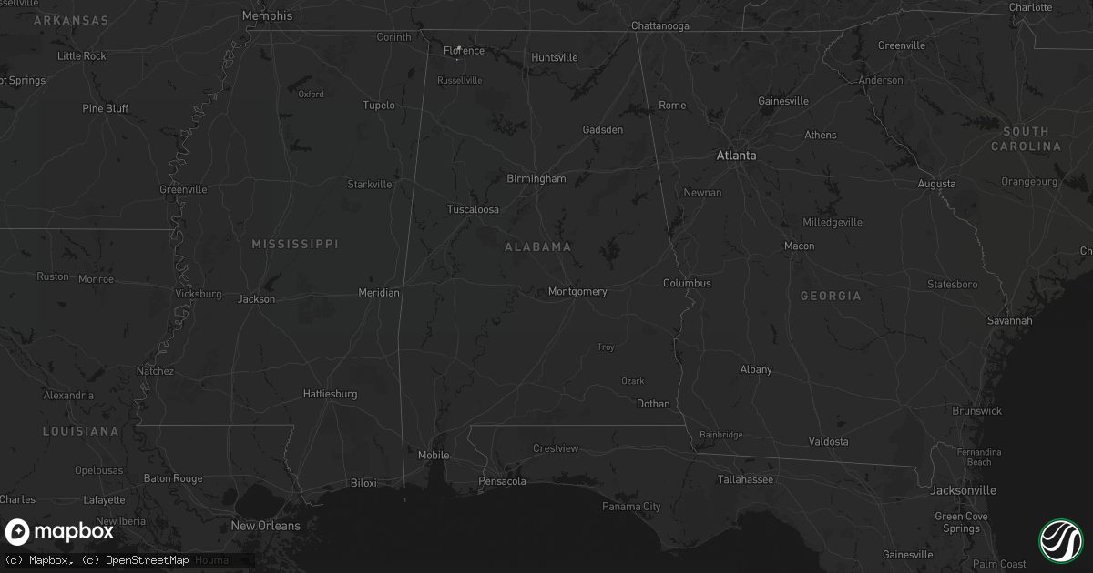 Hail map in Alabama on September 4, 2026