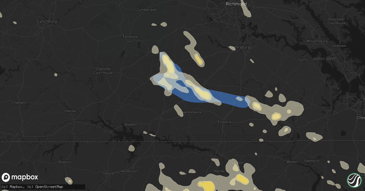 Hail map in Alberta, VA on September 4, 2026