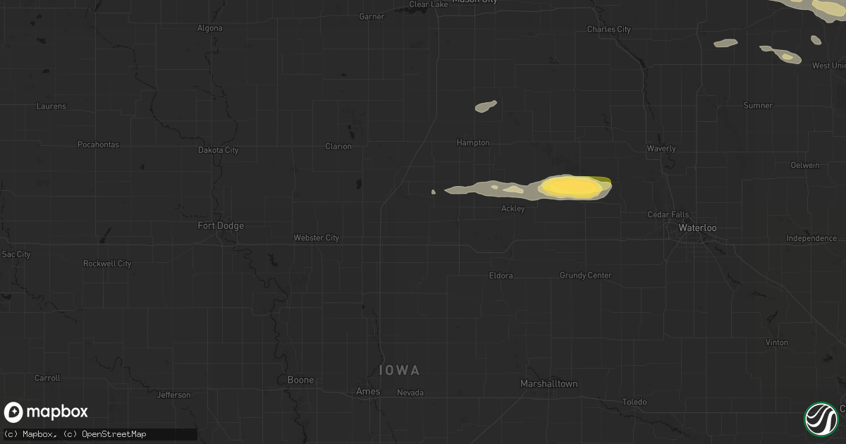 Hail map in Alden, IA on September 4, 2026
